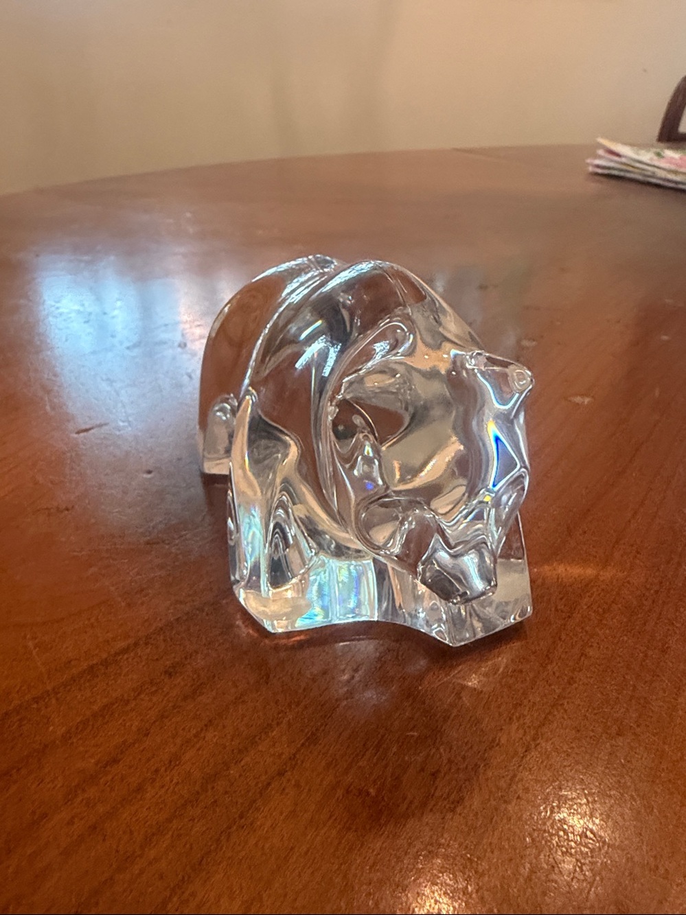 Vtg Baccarat France Crystal Grizzly Bear Figurine Paperweight
